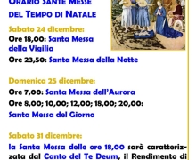 Natale 2022: orari Sante Messe